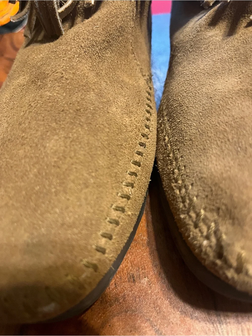 Fringe moccasins Suede Ankle Boots - Tan